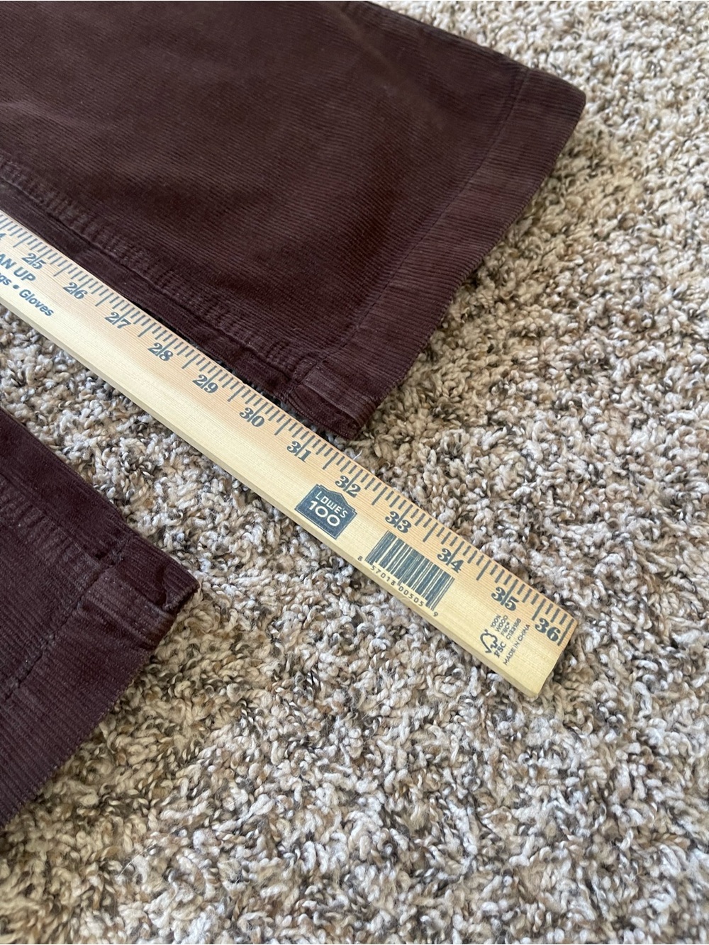 J Galt Brandy Melville Shanghai Brown Corduroy Pants Womens S Mid Rise Flare Y2K - Picture 4 of 10